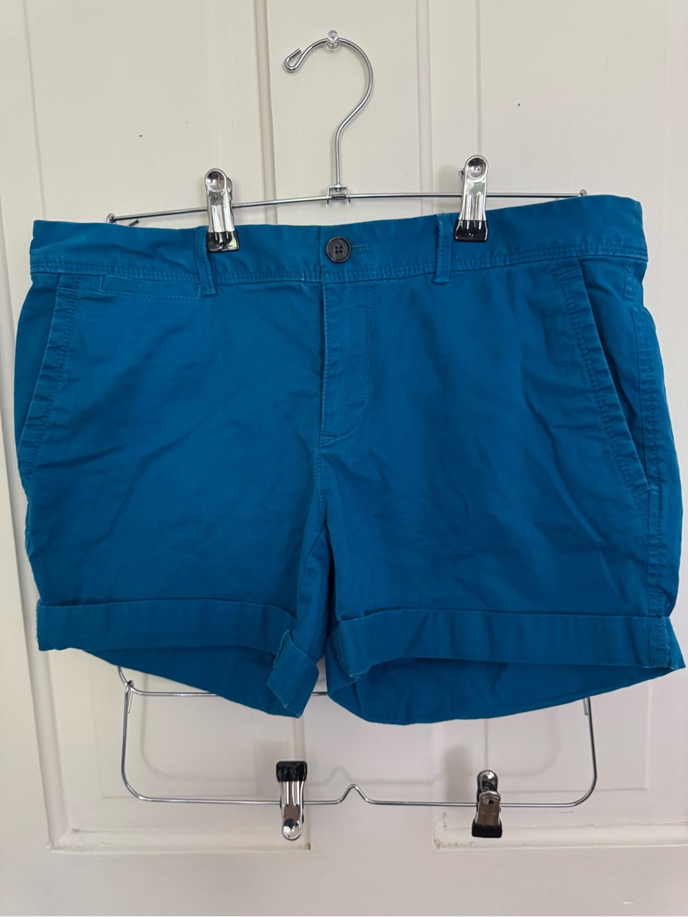 Banana Republic Teal Cuffed Chino Shorts